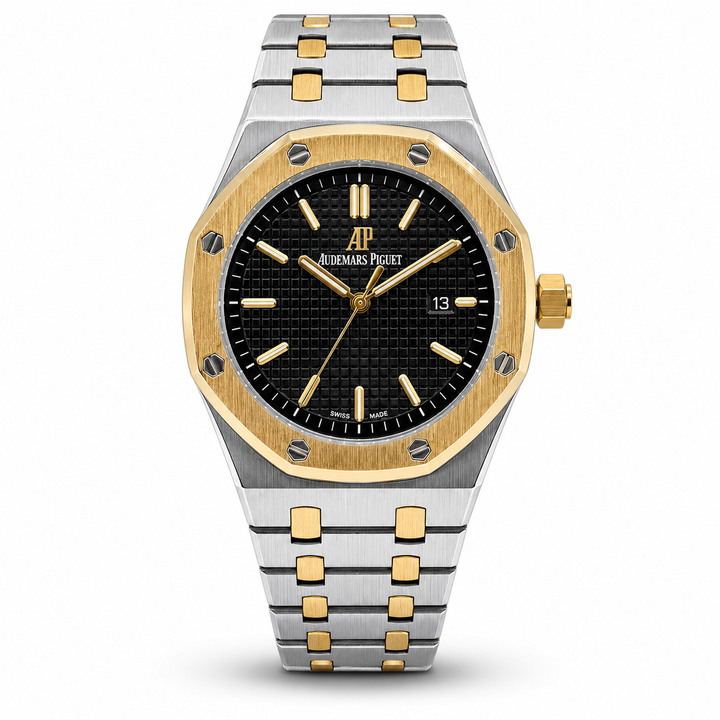 Audemars Piguet Inspired Men's Quartz Watch with Stainless Steel Chain & Butterfly Lock – Silver