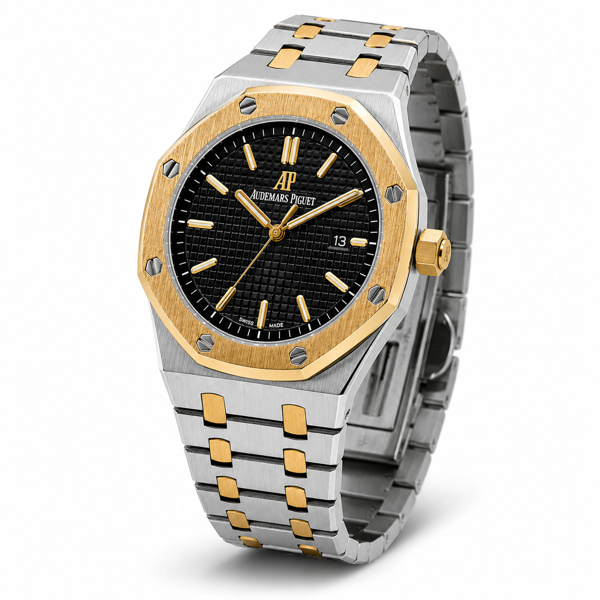 Audemars Piguet Inspired Men's Quartz Watch with Stainless Steel Chain & Butterfly Lock – Silver
