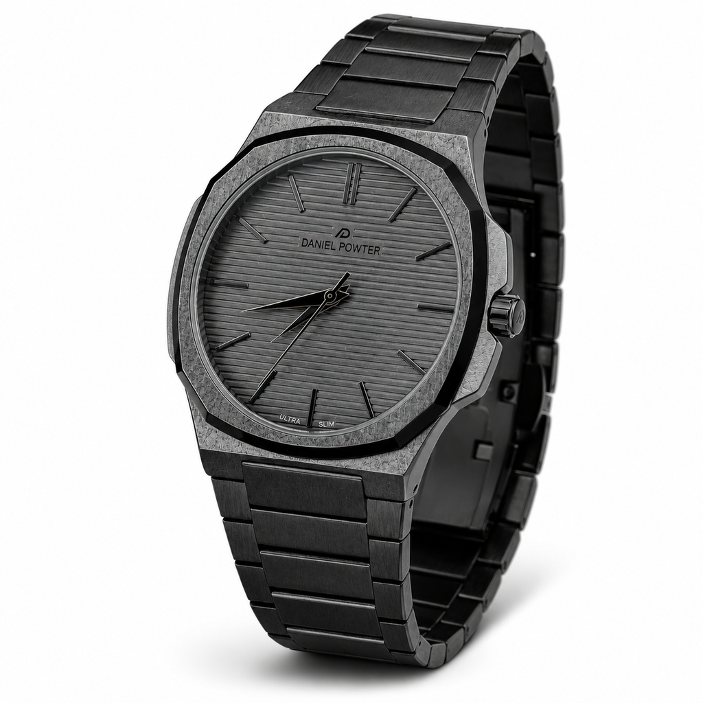 Daniel Powter Made in England Men's Stainless Steel Quartz Watch – Silver