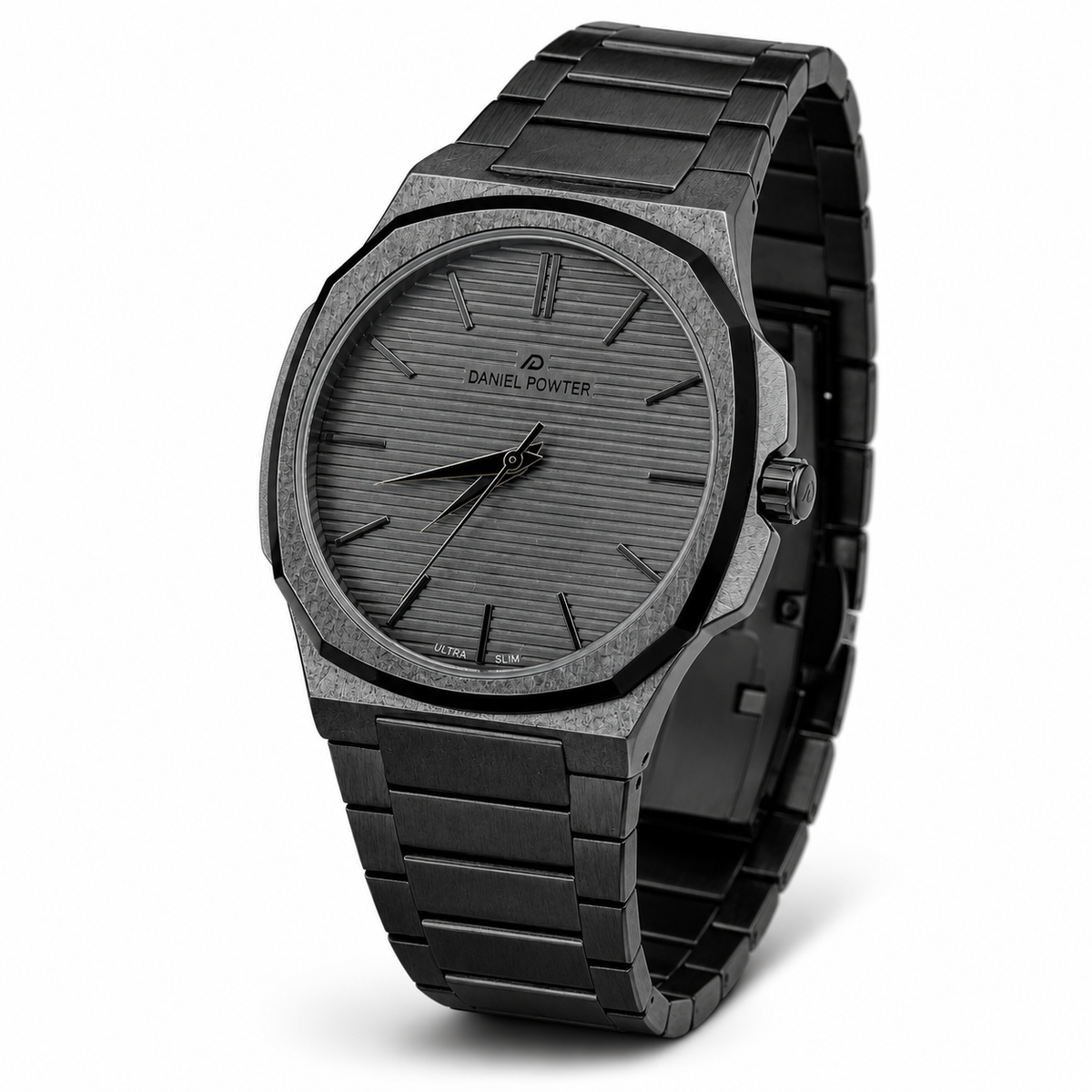 Daniel Powter Made in England Men's Stainless Steel Quartz Watch – Silver