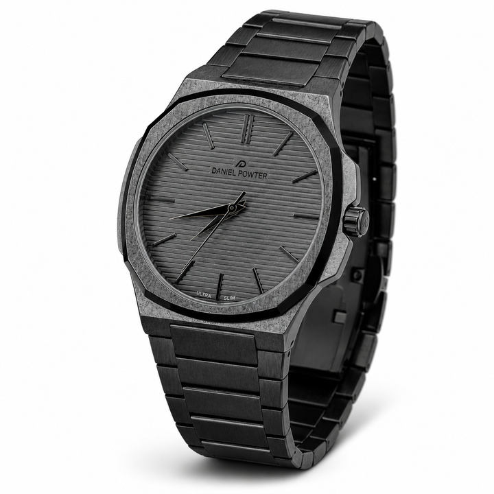 Daniel Powter Made in England Men's Stainless Steel Quartz Watch – Silver