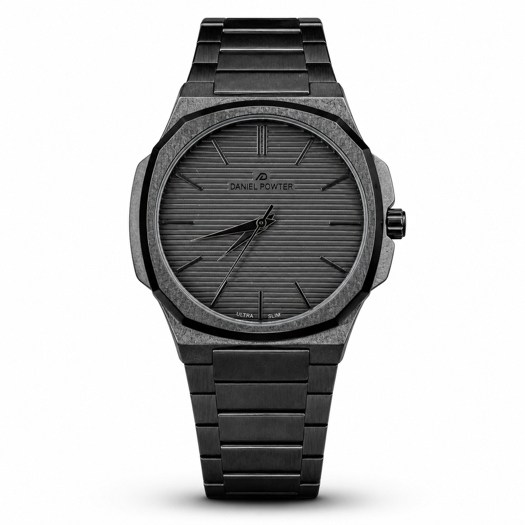 Daniel Powter Made in England Men's Stainless Steel Quartz Watch – Silver