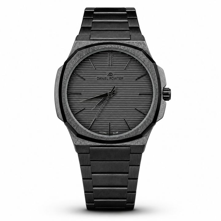 Daniel Powter Made in England Men's Stainless Steel Quartz Watch – Silver