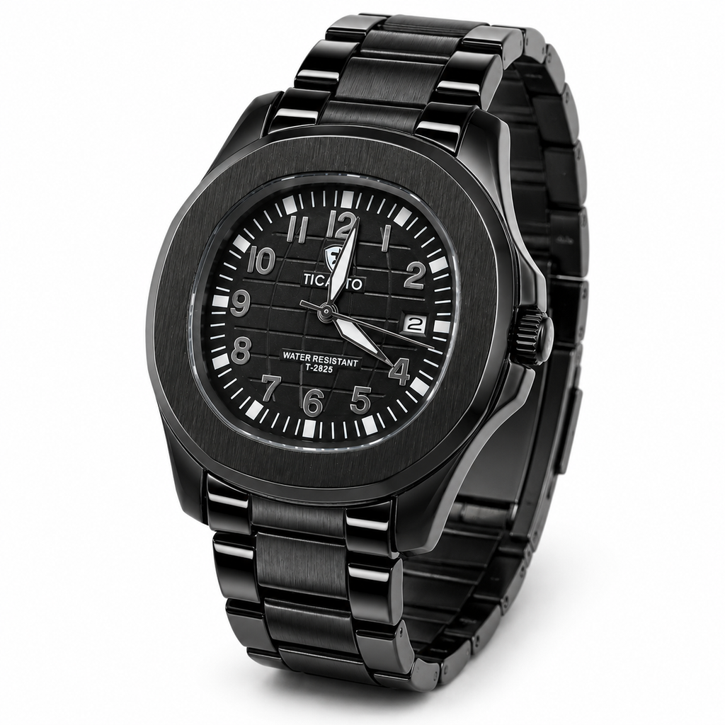 Ticarto T-2825 Men's Quartz Watch with Working Date & Stainless Steel Design – Silver