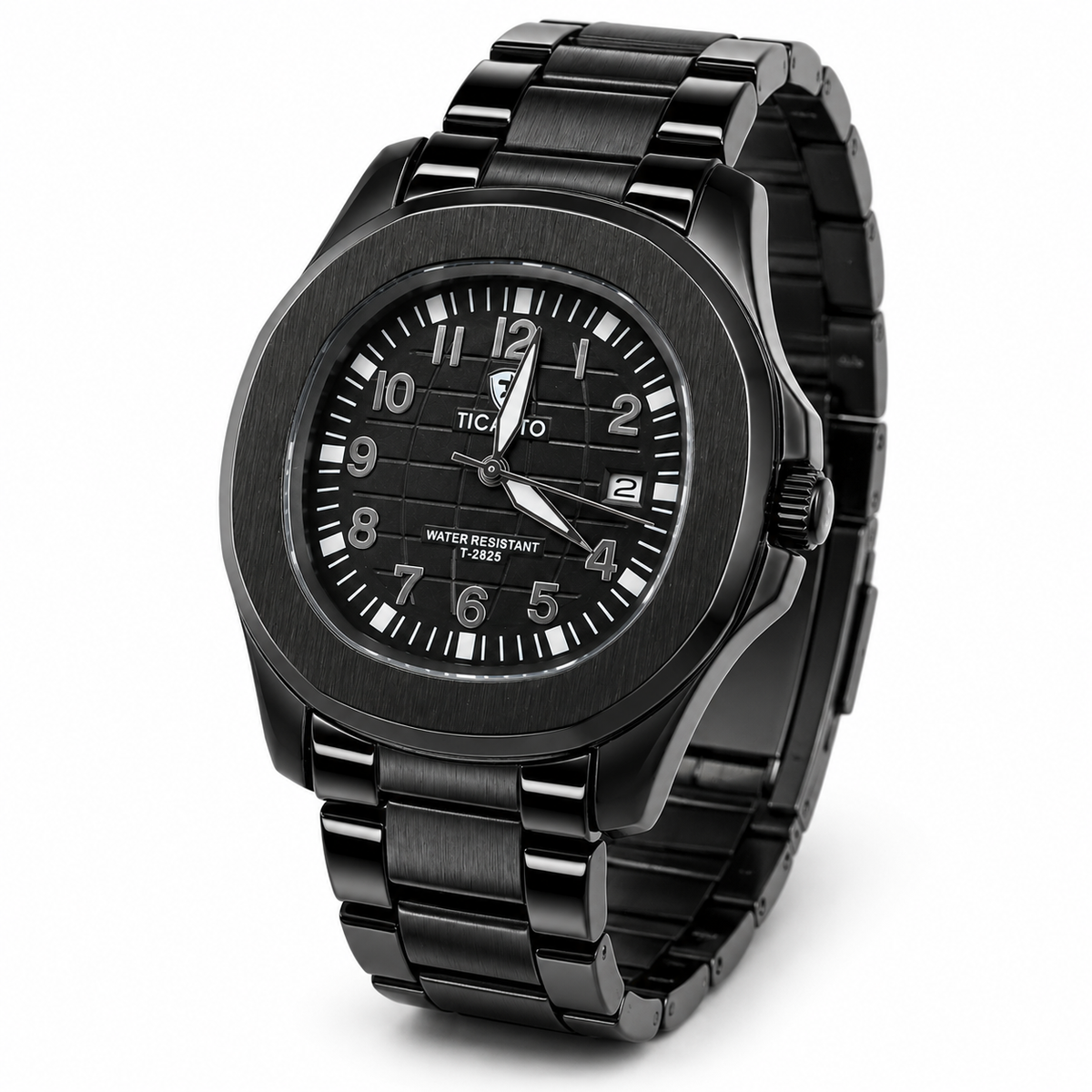 Ticarto T-2825 Men's Quartz Watch with Working Date & Stainless Steel Design – Silver