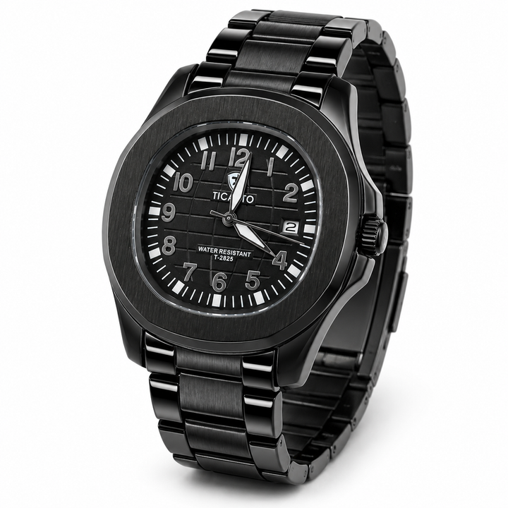 Ticarto T-2825 Men's Quartz Watch with Working Date & Stainless Steel Design – Silver