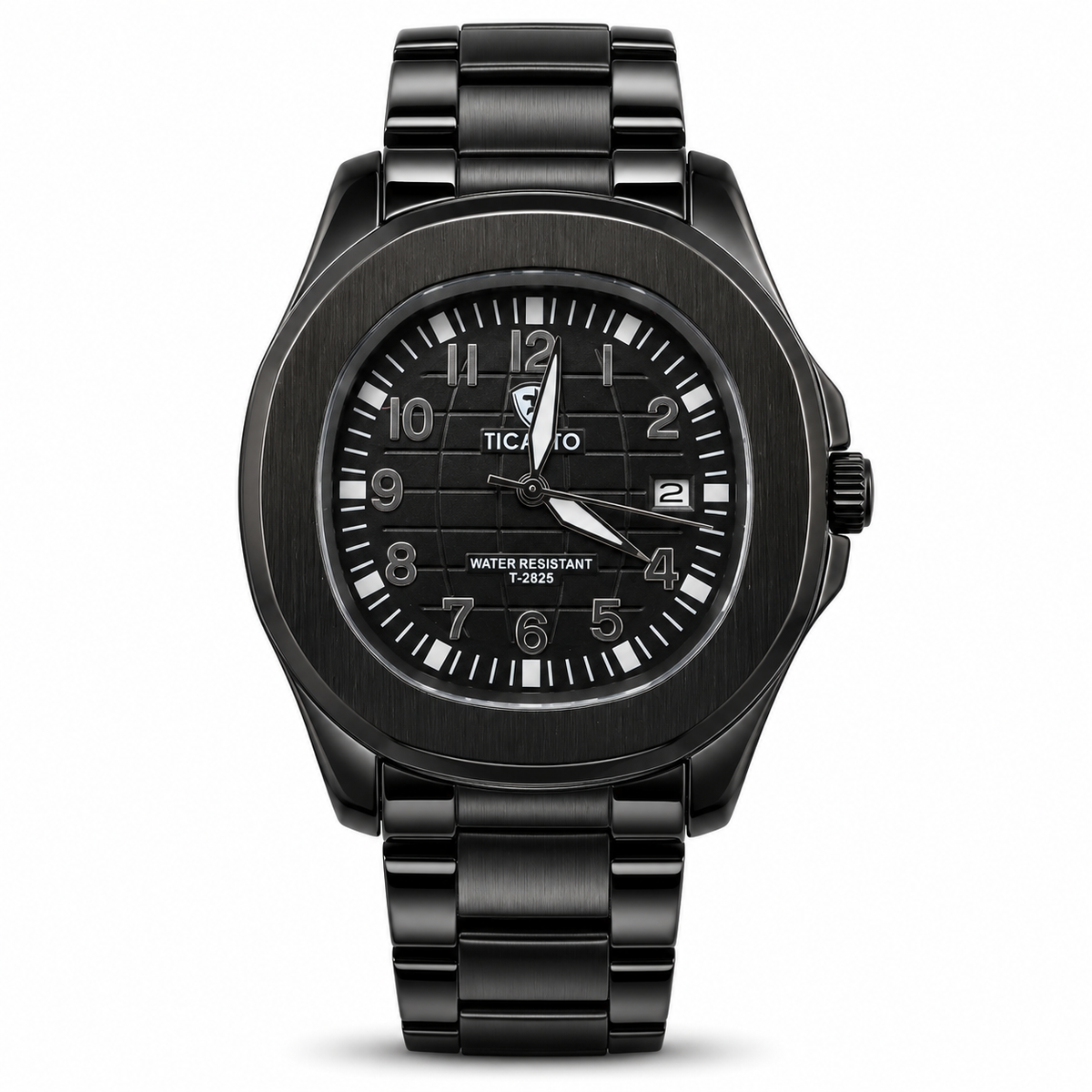 Ticarto T-2825 Men's Quartz Watch with Working Date & Stainless Steel Design – Silver